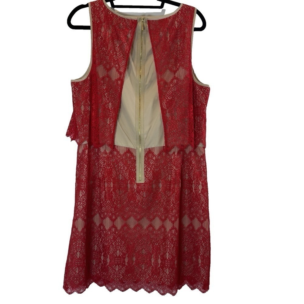 Kensie Red Lace Dress Romantic Feminine Cocktail Party Wedding Formal Size XL - Picture 3 of 10